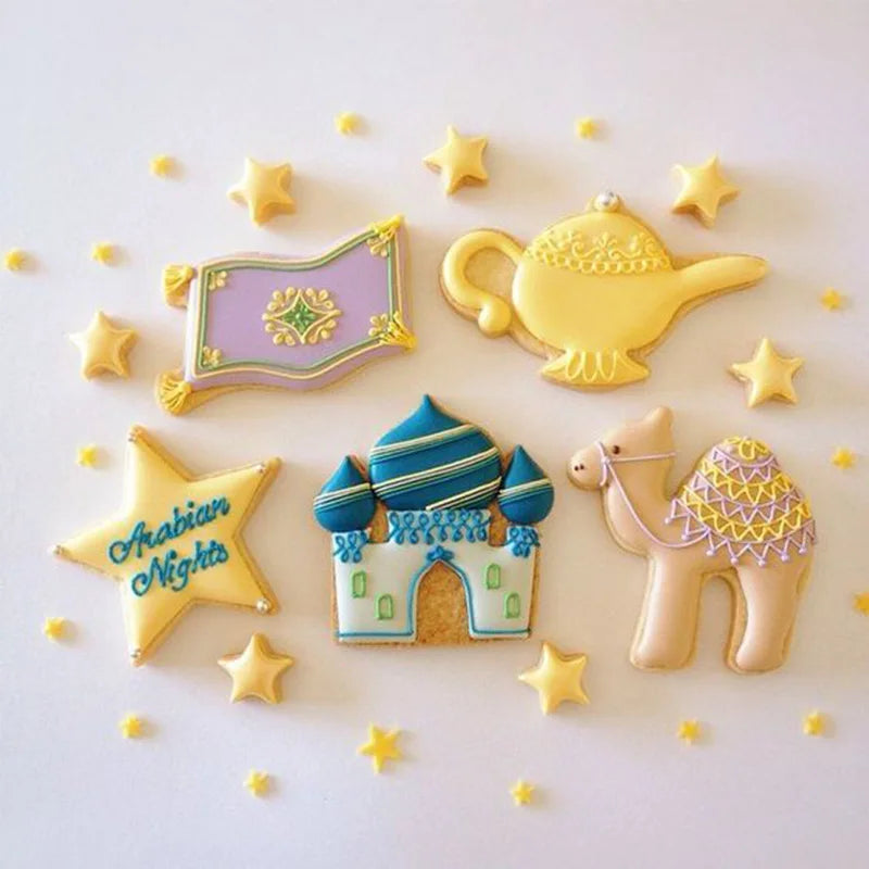 EID MUBARAK Cookie Cutter Islamic Muslim Mosques Camel Moon Star Biscuits Baking Tools Cut Mold for Ramadan Decoration