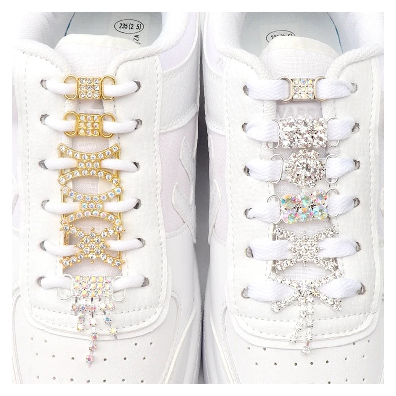 Diamond AF1 Shoe Decorations Shoelaces Metal Buckle Charms Luxury Rhinestone Shoes Accessories Metal Laces Lock Sneaker 1Pair
