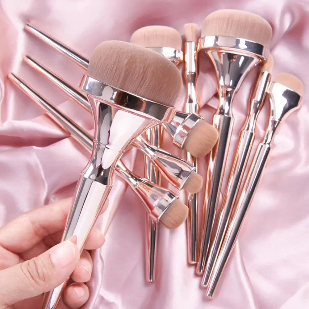9Pcs Practical Foundation Brushes Ergonomic Beauty Brushes Soft Touching Easy to Pick Up Women Cosmetic Brushes Allergy Free
