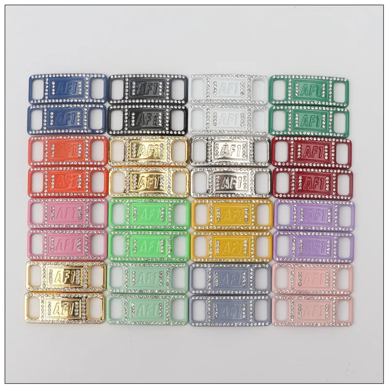 Diamond AF1 Shoe Decorations Shoelaces Metal Buckle Charms Luxury Rhinestone Shoes Accessories Metal Laces Lock Sneaker 1Pair