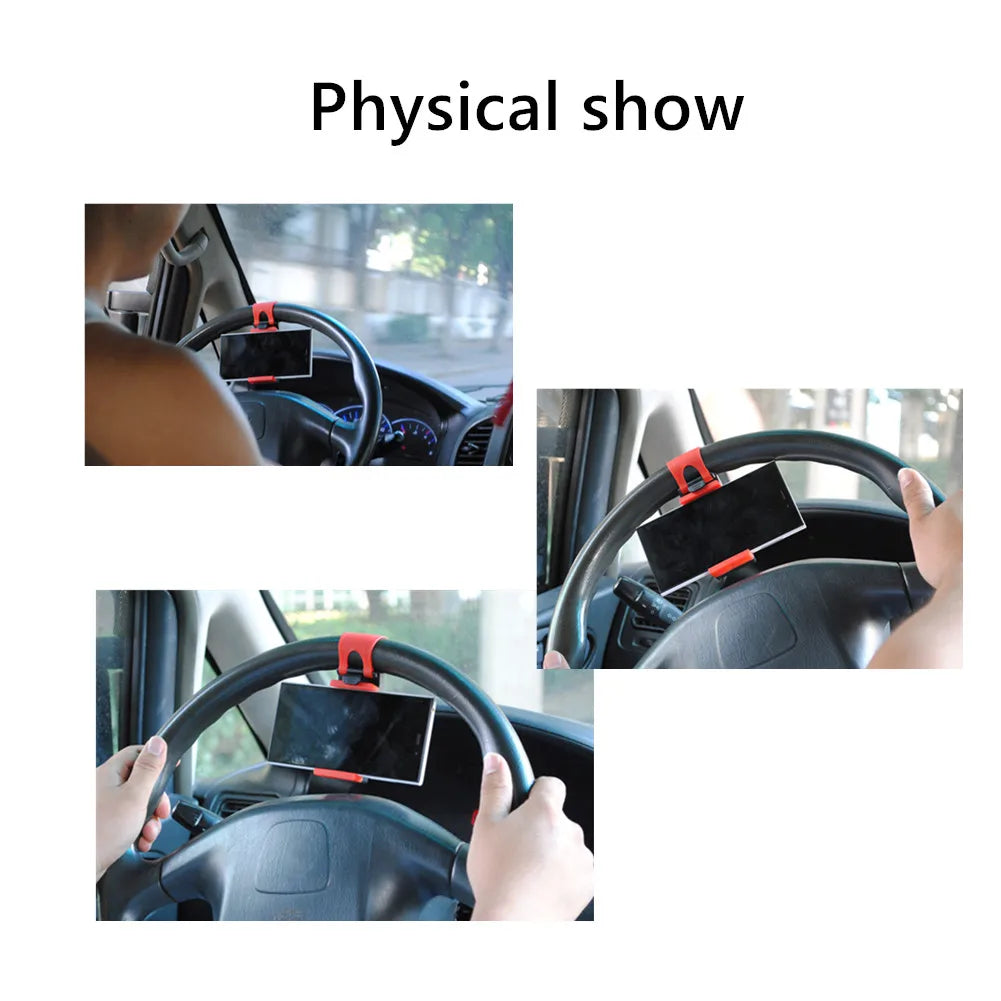 SALE! Car Steering Wheel Mobile Phone Holder Universal Mount Buckle Phone Holder For Steering Wheel Navigation Car Accessories