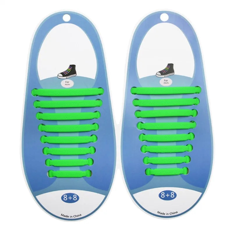 16pcs/lot Shoes Accessories Elastic Silicone Shoelaces Elastic Shoelace Creative Lazy Silicone Laces No Tie Rubber Lace