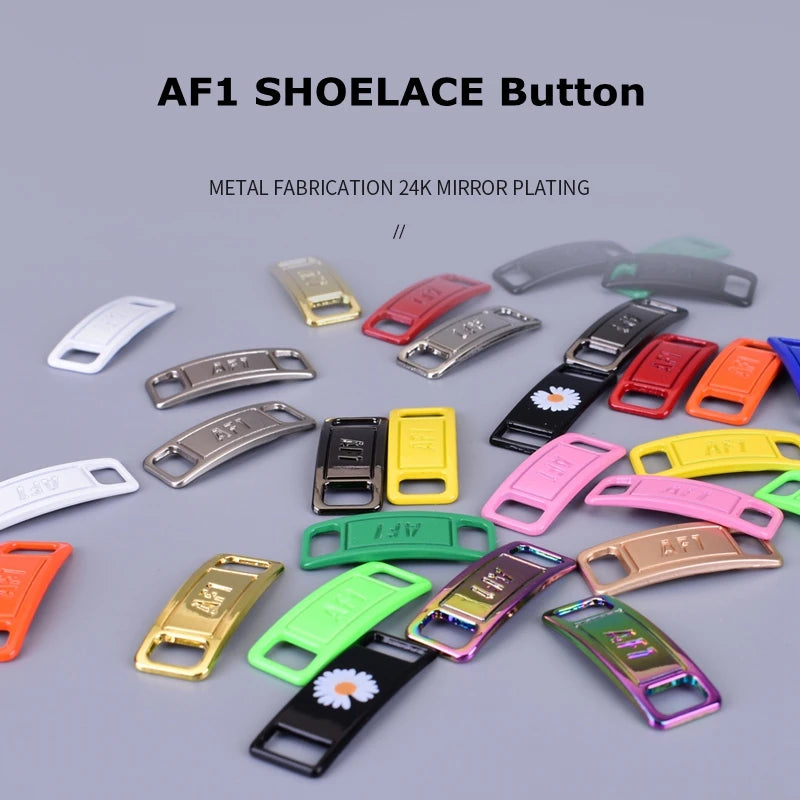 AF1 Shoelaces Buckle Shoelace Metal Buckle Shoelaces Accessories Metal Lace Lock DIY Sneaker Kits 2pcs / pair
