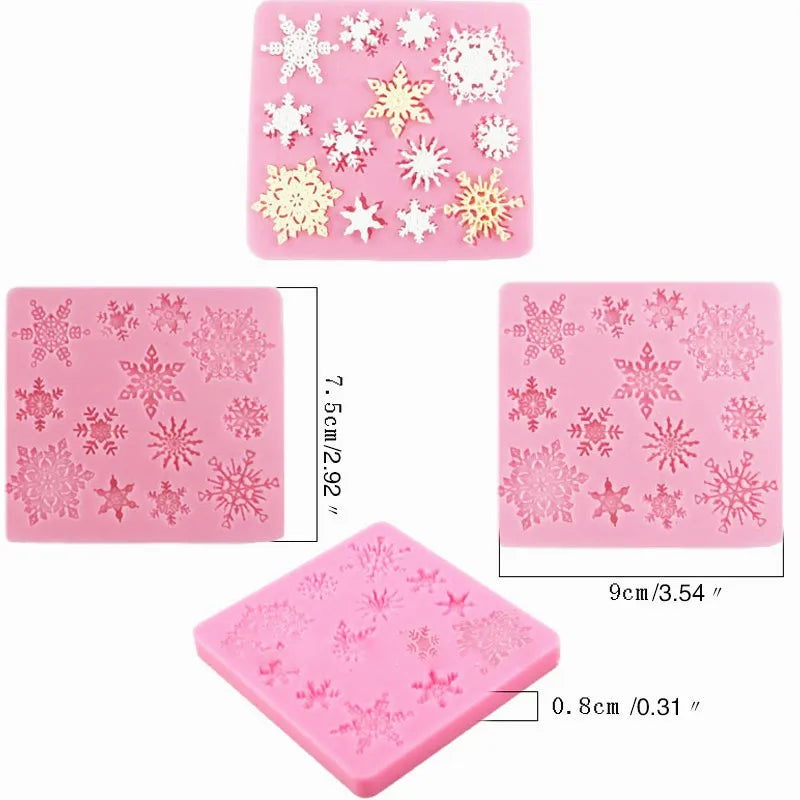 2022 3D Cake Decorations Snowflake Lace Chocolate Party DIY Fondant Kitchen Baking Cooking Cake Decorating Tools Silicone Molds