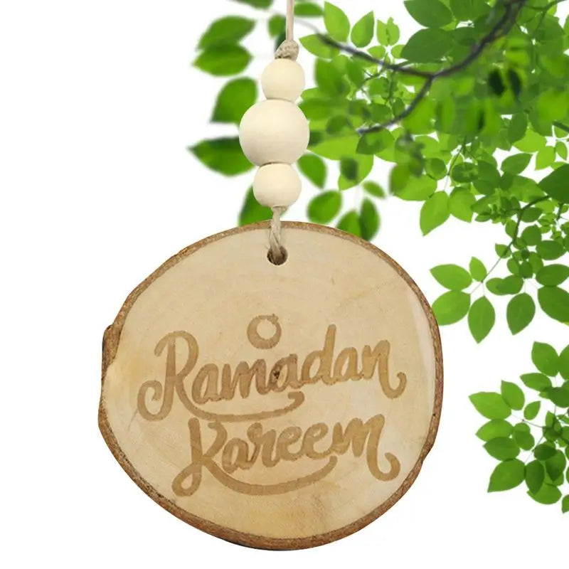 EID Mubaraks Wooden Ornaments Hollow Star Moon Hang Pendants Ramadans Decoration For Home Islamic Muslims Party Eid Decor