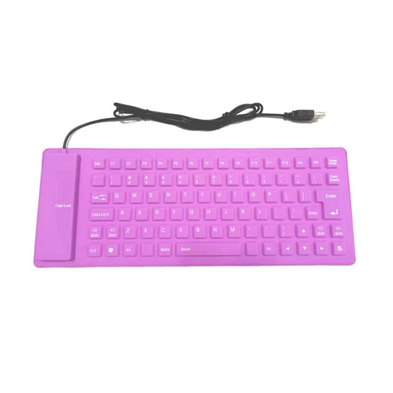 Silicone Mute Soft Keyboard 85-key Computer Keyboard USB Wired Keyboard Portable Mini Laptop Pc Folding Waterproof Keyboard