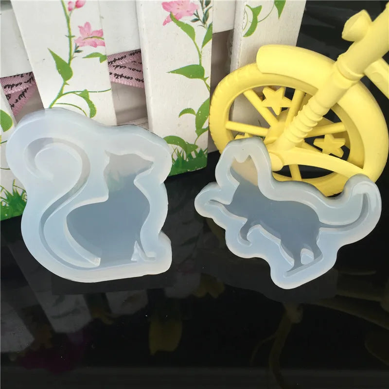 1pcs UV Resin Jewelry Liquid Silicone Mold Cute Animal Cat Resin Charms Molds for DIY Intersperse Decorate Making Molds