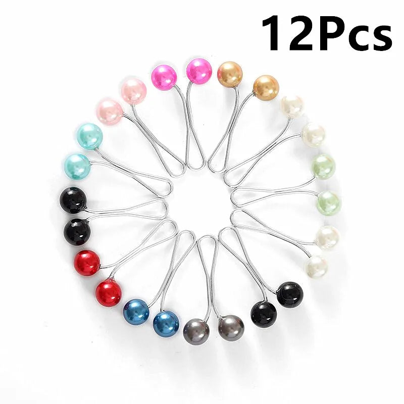 Multicolor Headscarf Pearl Pins Clips Pins Hijab Scarf Clips Muslim Arab Shawl Islamic Accessories Women Jewelry