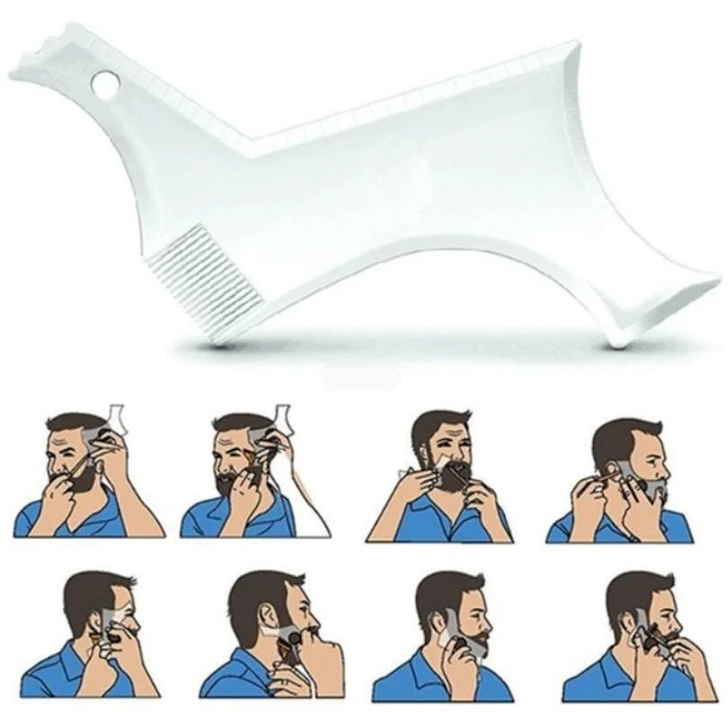Men Beard Template StylingTool Double Sided Beard Shaping Comb Beauty Tool Shaving Hair Removal Razor Tool for Men
