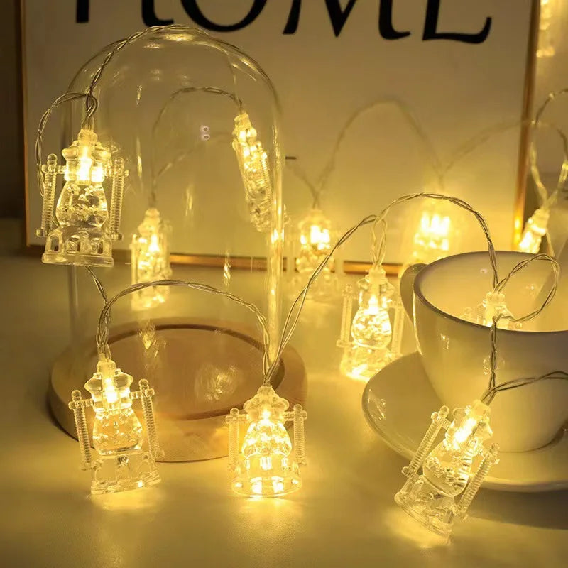 LED Muslim Lights Moon Star Hanging Pendant Ramadan Decorations 2024 EID Mubarak Decor for Home Islam Party Supplies EID Kareem