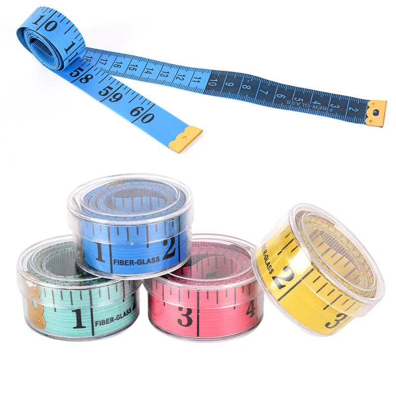Hot 150cm/60" Body Measuring Ruler Sewing Tailor Tape Measure Soft Flat Sewing Ruler Meter Sewing Measuring Tape Random Color