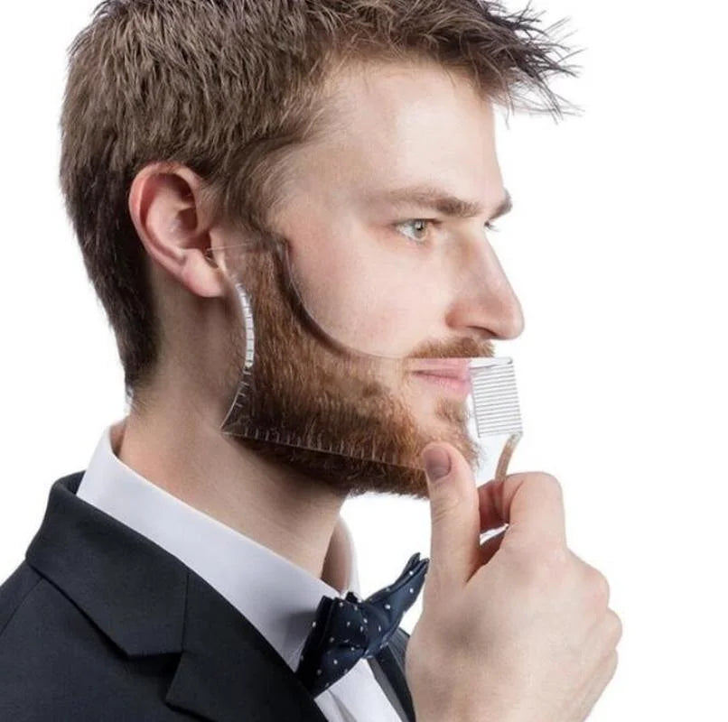 Men Beard Template StylingTool Double Sided Beard Shaping Comb Beauty Tool Shaving Hair Removal Razor Tool for Men