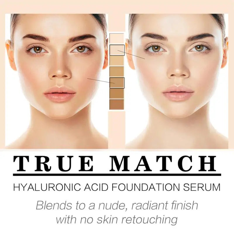 2023 Hyaluronic Acid Liquid Foundation Professional Full Coverage Holding Makeup Liquid Foundation Liquid Foundation