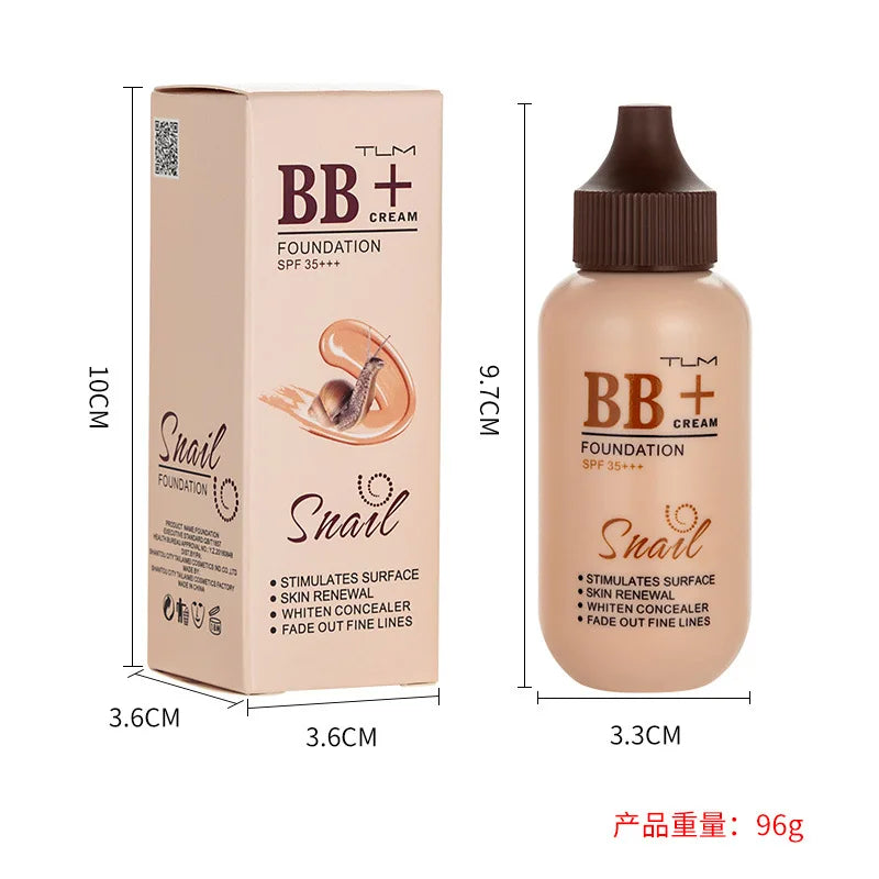 TUM TLM Snail Essence Nourishing BB Cream Concealer Brightening Moisturizing Concealer Sunscreen liquid Foundation Spf35++