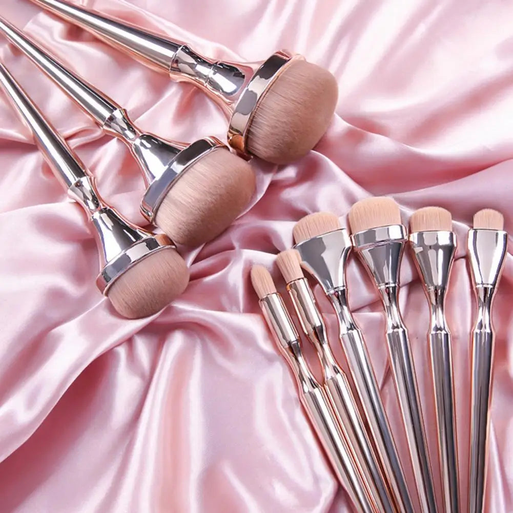 9Pcs Practical Foundation Brushes Ergonomic Beauty Brushes Soft Touching Easy to Pick Up Women Cosmetic Brushes Allergy Free