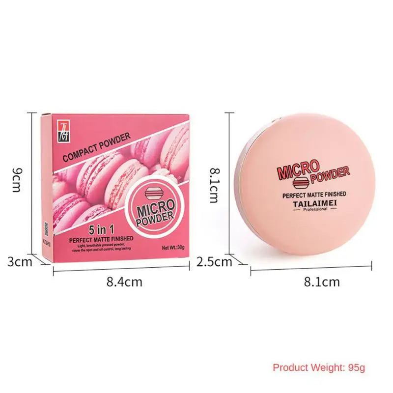 TLM Powder Cake Brightens Oil Control Sweat Proof Durable Makeup Concealer White Hard To Take Off Makeup DoubleLayer Powder Cake
