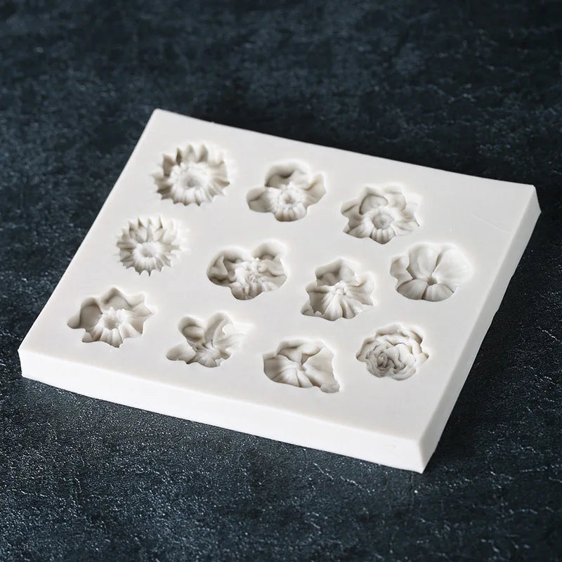 Sunflower Rose Flowers Shape Silicone Mold Cake DIY Decoration Chocolate 3D Mould Tools