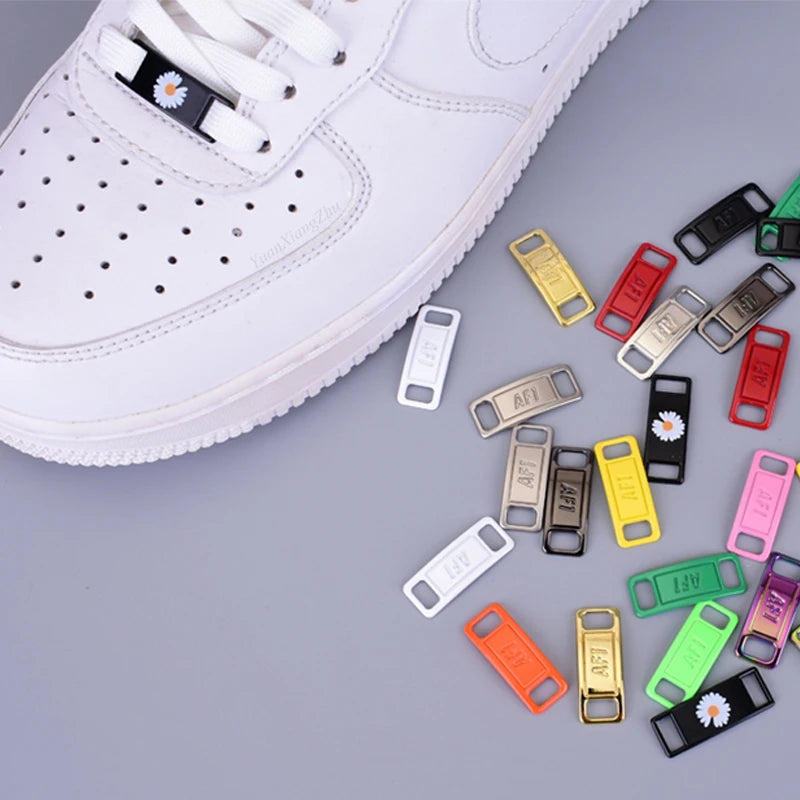 AF1 Shoelaces Buckle Shoelace Metal Buckle Shoelaces Accessories Metal Lace Lock DIY Sneaker Kits 2pcs / pair