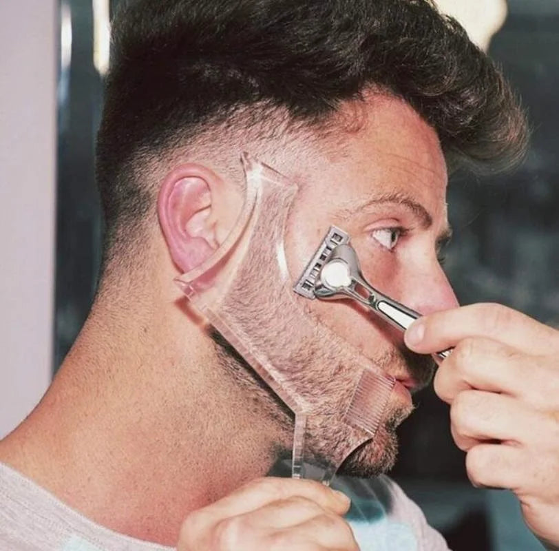 Men Beard Template StylingTool Double Sided Beard Shaping Comb Beauty Tool Shaving Hair Removal Razor Tool for Men