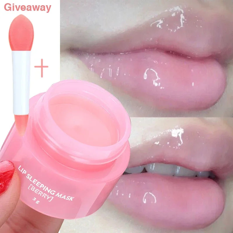 Korea lips care lip sleep mask night sleep hydrated maintenance lip balm pink lips whitening cream nourish protect