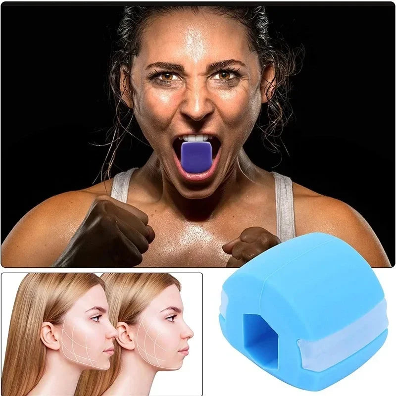 Silica Gel Lanyard Jaw Exerciser Face Stress Ball Jawline Muscle Facial Toner Cheekbones Trainer Gym Fitness Exercise Equipment