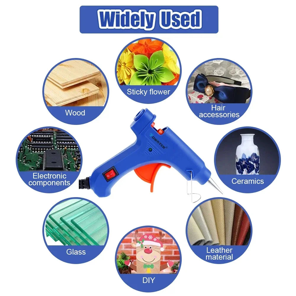 Hot Melt Glue Gun with 7mm*100m Glue Sticks 20W Electric Mini Household Heat Temperature Thermo Tool Industrial Repair Tools Gun