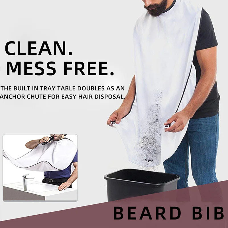 Male Beard Bib Clean Hair Shaving Apron Face Care Adult Bibs Shaver Holder Bathroom Organizer Cleaning Hairdresser Gift For Man