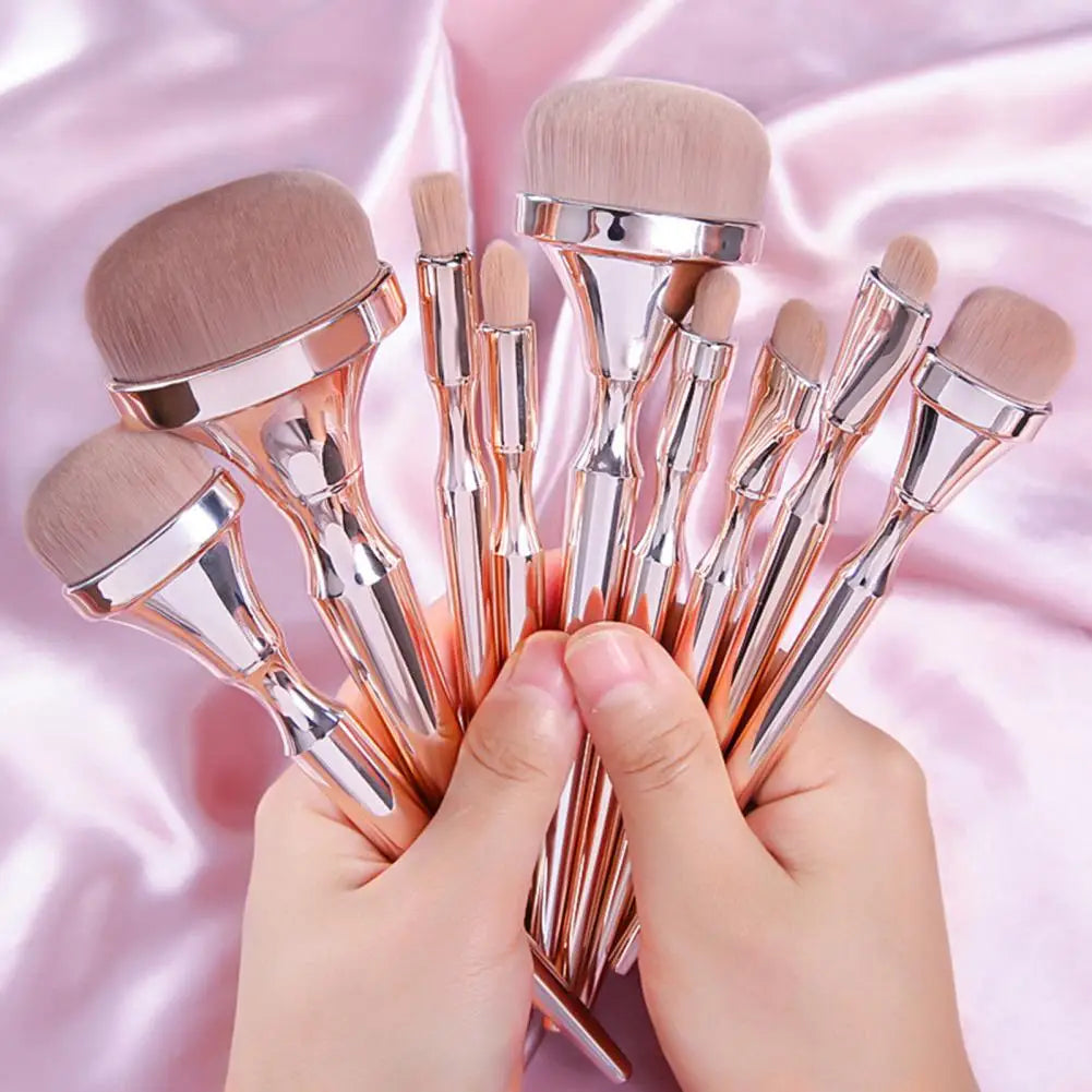 9Pcs Practical Foundation Brushes Ergonomic Beauty Brushes Soft Touching Easy to Pick Up Women Cosmetic Brushes Allergy Free