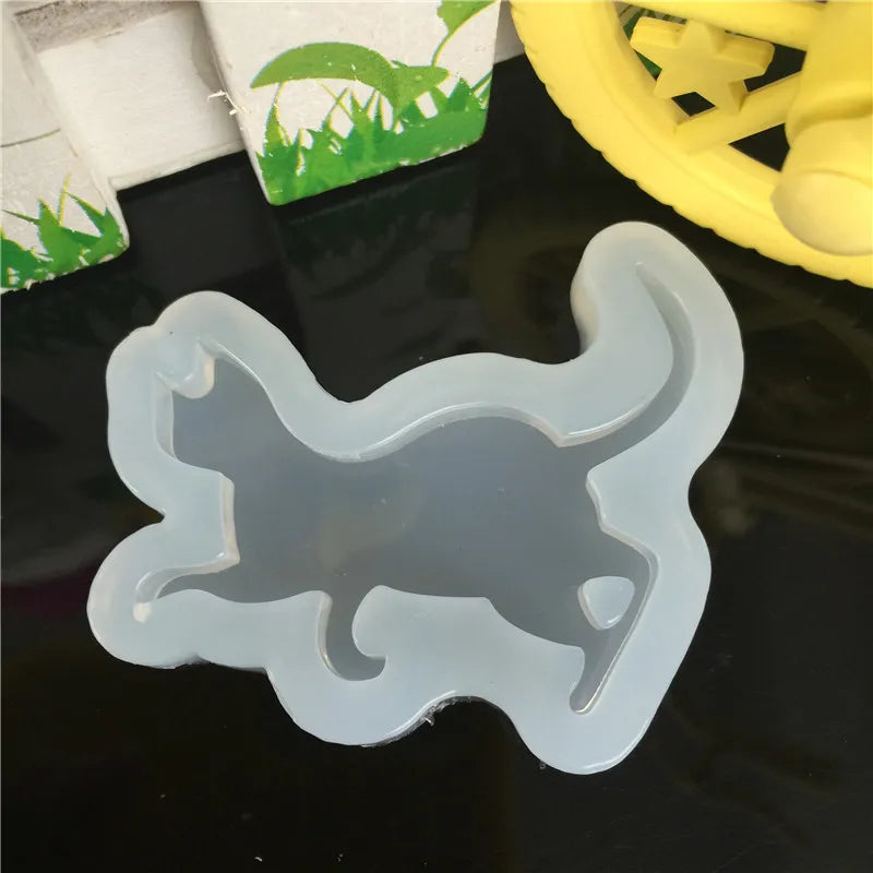 1pcs UV Resin Jewelry Liquid Silicone Mold Cute Animal Cat Resin Charms Molds for DIY Intersperse Decorate Making Molds