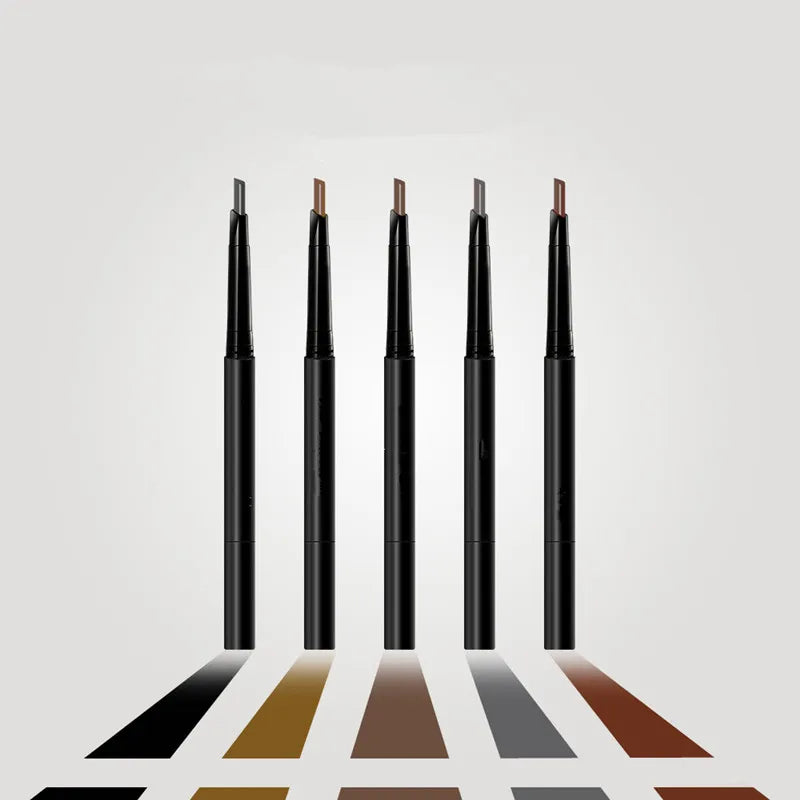 5 Color Double Ended Eyebrow Pencil Waterproof Long Lasting No Blooming Rotatable Triangle Eye Brow Tattoo Pen Makeup