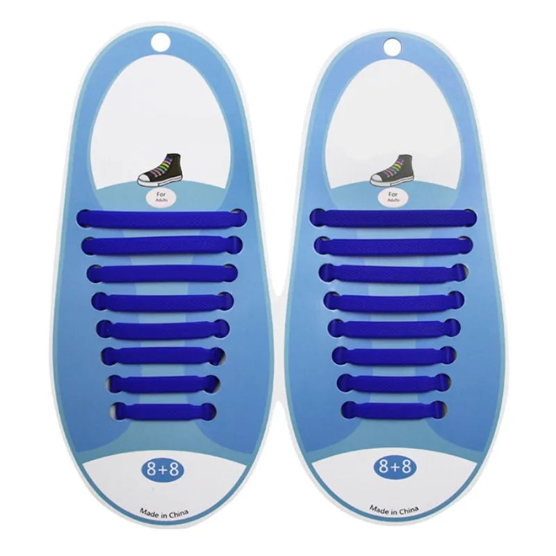 16pcs/lot Shoes Accessories Elastic Silicone Shoelaces Elastic Shoelace Creative Lazy Silicone Laces No Tie Rubber Lace