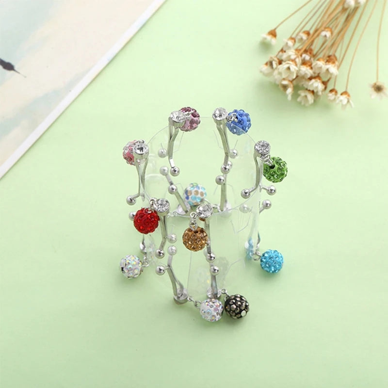 12Pcs/Set Multicolor Rhinestone Muslim Hijab Scarf U Clips Islamic Headscarf Shawl Ethnic Abaya Safey Brooch Pins