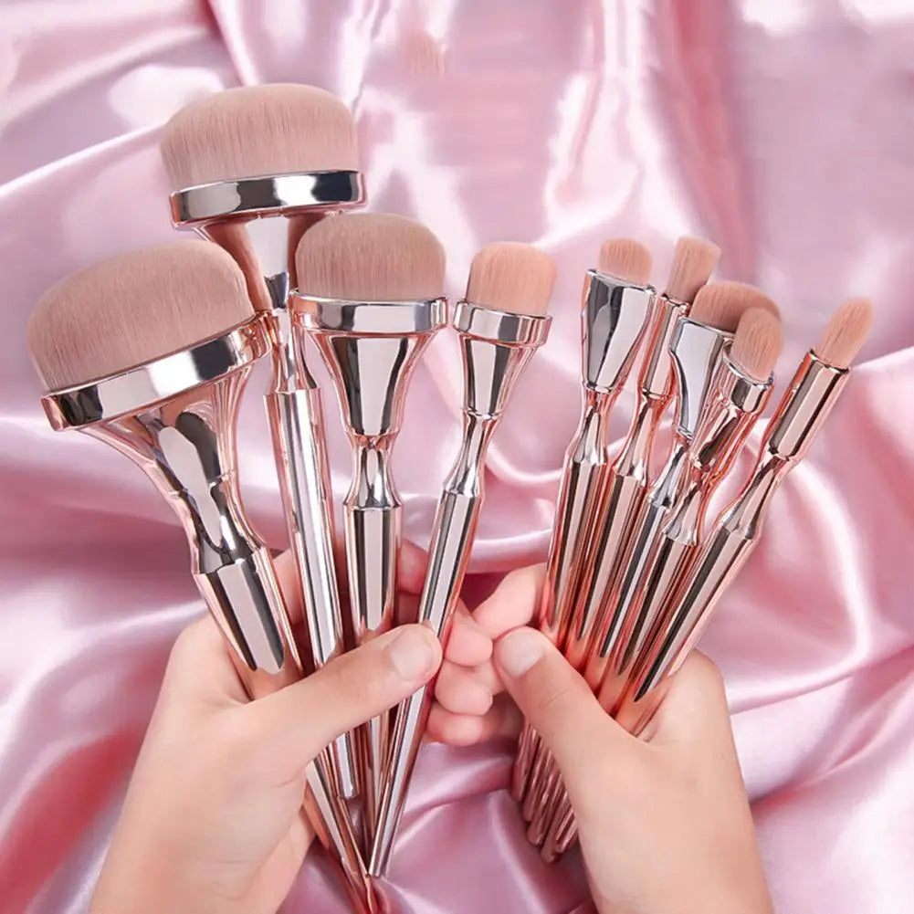 9Pcs Practical Foundation Brushes Ergonomic Beauty Brushes Soft Touching Easy to Pick Up Women Cosmetic Brushes Allergy Free