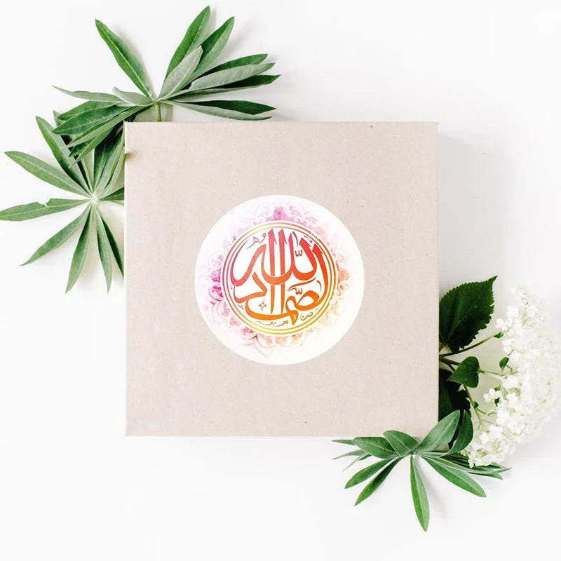 Eid Mubarak Stickers Box Lable Gift Cake Sticker Decoration Ramadan Mubarak Kareem Party Eid al-fitr Islam Muslim Festival Decor