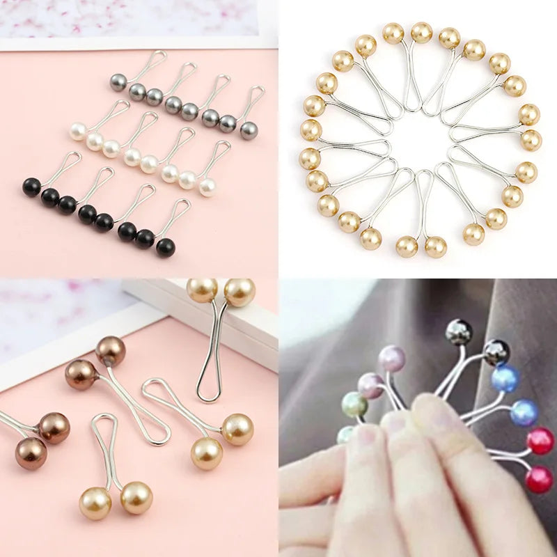 Multicolor Headscarf Pins Clips Pearl Hijab Scarf Clip Lady Brooch Muslim Arab Shawl Islamic Accessories Pearl Pin Women Jewelry
