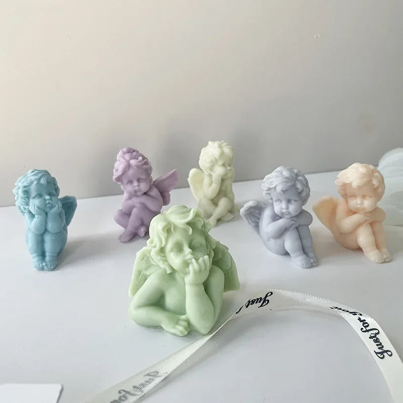 3D Little Angel Candle Silicone Mold Diy Handmade Cute Girl Angel Soap Plaster Crafts Decorative Resin Make Mould Party Gifts