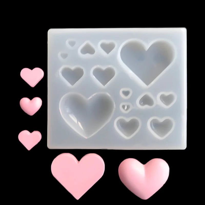 3D Lovely Heart Shape Silicone Mold Epoxy Resin DIY Jewelry Earrings Pendant Tools Kitchen Cake Baking Decoration Chocolate Mold