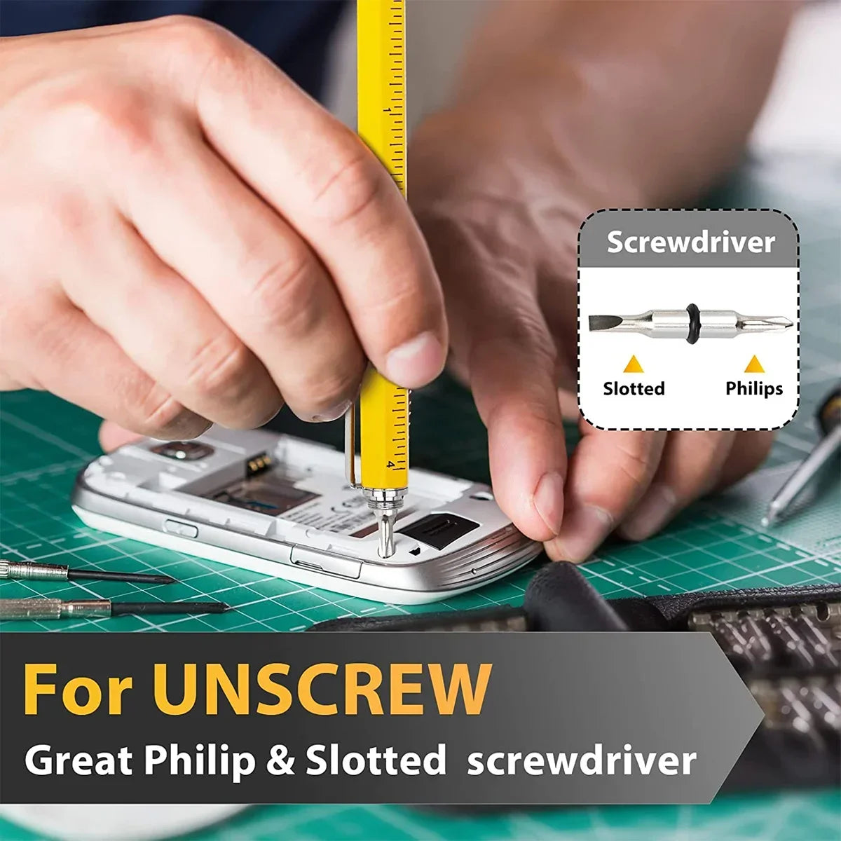 Multitool Pen Screwdriver Level Meter Mobile Phone Touch Screen Cross Screwdriver Flat-blade Screwdriver Scale Ballpoint Pen