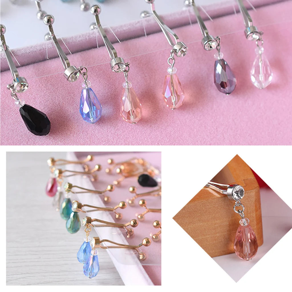 12Pcs/Set Multicolor Rhinestone Muslim Hijab Scarf U Clips Islamic Headscarf Shawl Ethnic Abaya Safey Brooch Pins