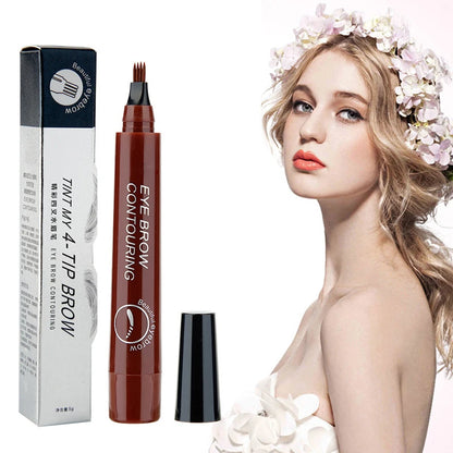 5Colors Long Lasting Brown Liquid Eyebrow Pen Waterproof 4 Fork Tip Eyebrow Tattoo Pencil Women Eye Cosmetic Beauty Makeup TSLM1