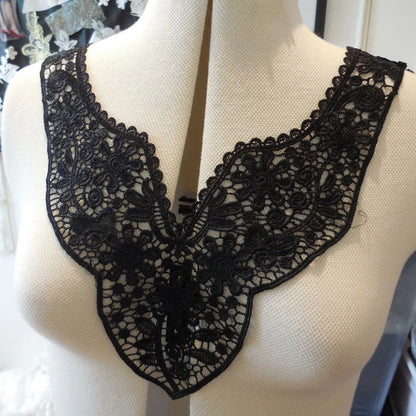 White Lace Fabric Dress Applique Motif Blouse Sewing Trims DIY Neckline Collar Costume Decoration Accessories