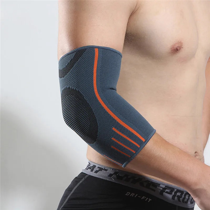 1pcs Elbow Support Elastic Gym Sport Elbow Protective Pads Men Absorb Sweat Sports Elbow Pads Basketball Arm Sleeve Elbow Brace