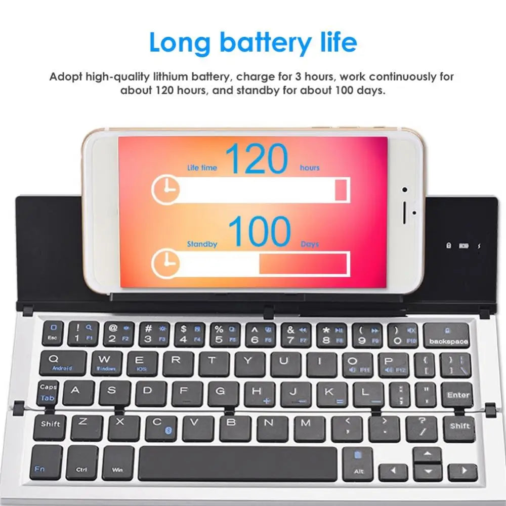 Wireless Gamer Keyboard Portable Folding keycap Mechanical Teclado Bluetooth-compatible Keypad for iPad Mobile Phone Tablet