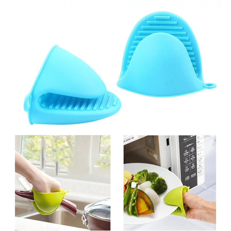 Oven Mitts Silicone Heat Resistant Gloves Clips Insulation Non Stick Anti-slip Pot Bowel Holder Clip Cooking Baking Kitchen Acce