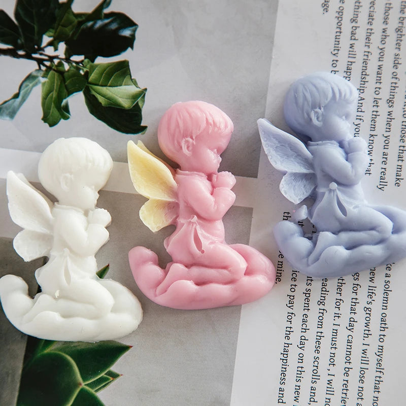 Praying Angel Mold Handmade DIY Soap Silicone Mold Chocolate Silicone Mold Cake Decorating Tools Wedding Decors Soap Form