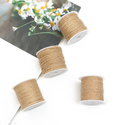 5-15m Natural Jute Twine Burlap String Hemp Rope Party Wedding Gift Wrapping Cords Thread DIY Scrapbooking Florists Craft Decor