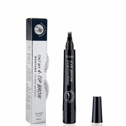 4 Colors Microblading Eyebrow Tattoo Pen with 4 Micro Tips Sketch Makeup Brow Pencil Waterproof Eyebrow Tint 2018 Makeup TSLM2