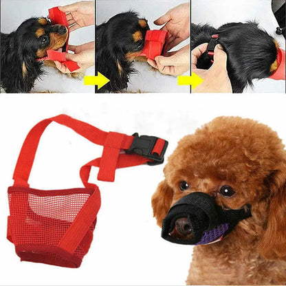 1PC Adjustable Mesh Breathable Small&Large Dog Mouth Muzzle Anti Bark Bite Chew Dog Muzzles Training Products Pet Accessories