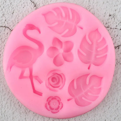 Turtle Leaf Silicone Mold Flamingo Leaves Cupcake Topper Fondant Cake Decorating Tools Candy Clay Chocolate Gumpaste Mould