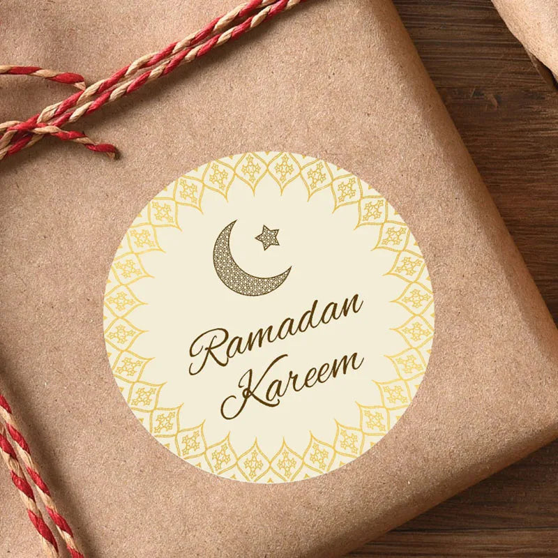 24pcs/48pcs Islamic Muslim Ramadan EID Mubarak Decorations Paper Sticker Gift Lable Seal Sticker Eid Al-fitr Decoration Supplies